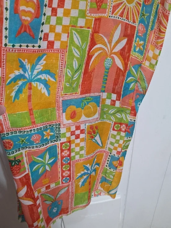 NWT Violet Sky Women's Gauzy Wide Leg Pants Tropical Semi-Sheer Elastic Sz 3X - Picture 5 of 12